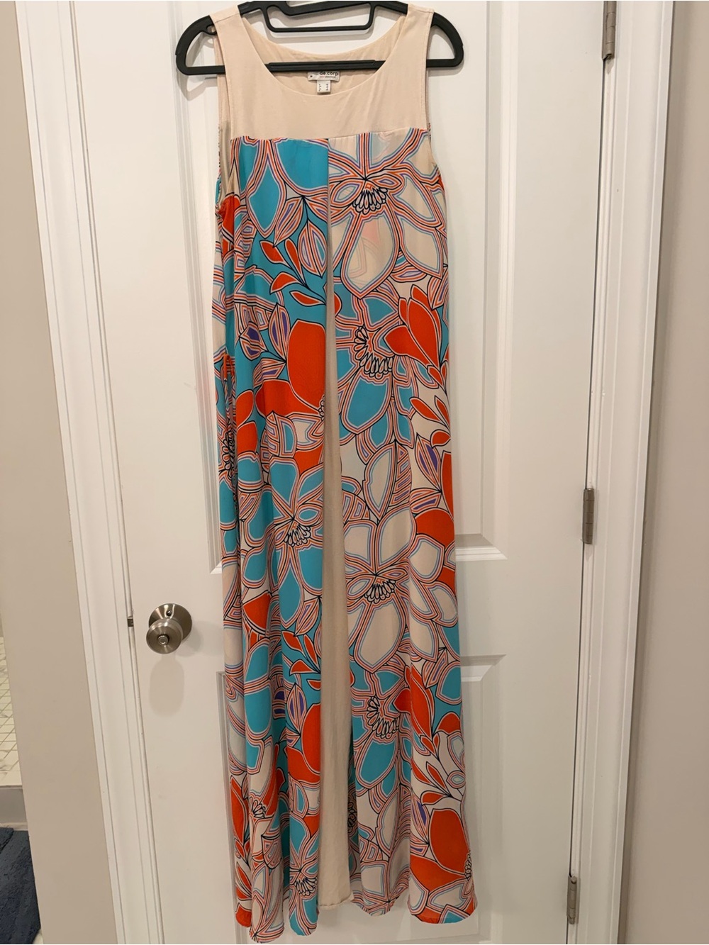 Esprit Cream & Turquoise Floral Wide maxi dress